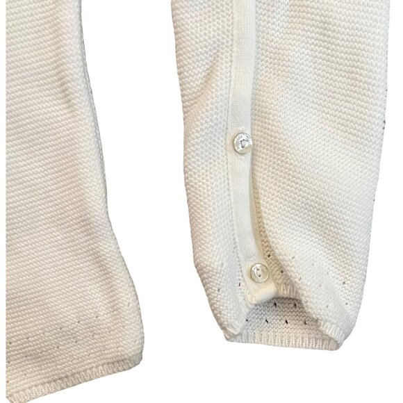 $125 New? Tartine Et Chocolat 1A 12 M Ivory Knit Jumpsuit Romper Boy Girl Cream - Picture 4 of 6